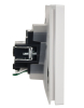 Розетка с крышкой FORTE&PIANO безвинтовые зажимы 16А IP44 FP219 (белая) FP-R16-16-1-44-K01