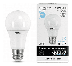 Светодиодная лампа Gauss LED Elementary 12Вт. Е27 (холодный белый свет) 23232