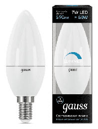 Светодиодная лампа Gauss LED свеча 7Вт. Е14 диммируемая (естественный белый свет) 103101207-D