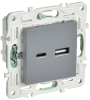 Розетка USB A+C 3,1А IEK SKANDY SK-R14Gr (серый) SK-U22-D31-K03
