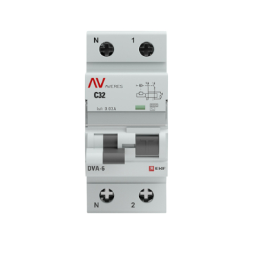 Дифференциальный автомат EKF Averes DVA-6 1P+N 32А 30мА (хар. C, тип AC) 6кА rcbo6-1pn-32C-30-ac-av