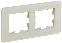 Рамка 2-м скругленная BRITE DECOR Песчаный матовый стекло РУ-2-2-Бр BR-M22-G-41-K98