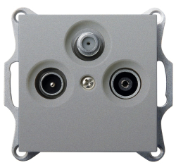 Розетка TV+FM+SAT Jasmart G оконечная (алюминий) G6206S