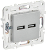 Розетка USB A+A 3,1А IEK SKANDY SK-R15S (серебряный) SK-U21-D31-K23