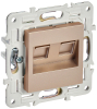 Розетка компьютерная двойная IEK SKANDY RJ45 кат.6 SK-K04Sa (песочный) SK-K20-2-K98