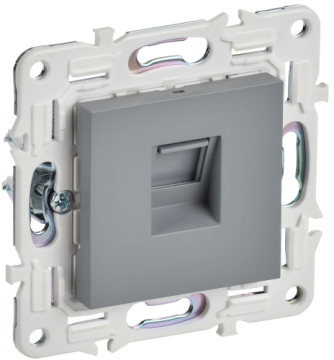Розетка компьютерная IEK SKANDY RJ45 кат.5E SK-K01Gr (серый) SK-K10-1-K03