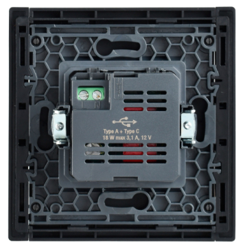 Розетка USB A+C FORTE&PIANO 18Вт FP551 (сталь) FP-U22-018-K46