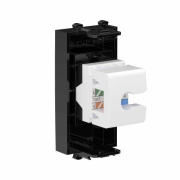 Компьютерная розетка DKC Avanti RJ-45 без шторки кат. 6А 1 модуль (черный квадрат) 4402671