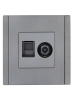 Розетка TV+RJ45 кат.5E FORTE&PIANO FP536 (сталь) FP-AK20-1-K46