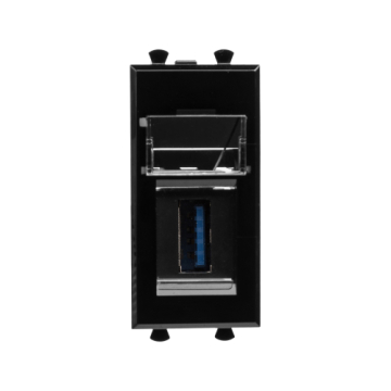 Розетка DKC Avanti USB 3.0 тип А-А 1 модуль (черный квадрат) 4402301
