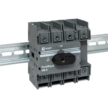 Рубильник EKF TwinBlock 100A 4P c рукояткой управления для прямой установки tb-100-4p-f