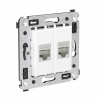 Компьютерная розетка Avanti RJ-45 без шторки в стену кат.6 двойная экранированная (Белое облако) 4400794