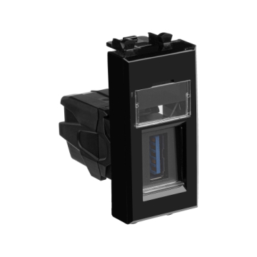 Розетка DKC Avanti USB 3.0 тип А-А 1 модуль (черный квадрат) 4402301