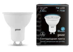Светодиодная лампа Gauss LED 7Вт. GU10 220V MR16 (естественный белый свет) 101506207