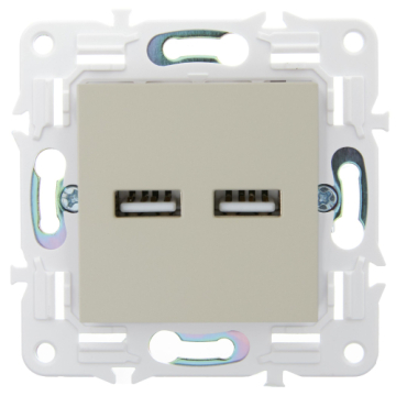 Розетка USB A+A 3,1А IEK SKANDY SK-R15B (бежевый) SK-U21-D31-K10