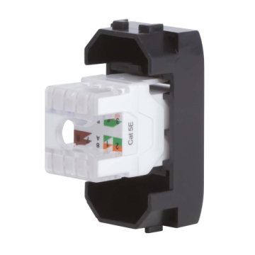 Компьютерная розетка Brava RJ-45 кат. 5е 1 модуль (черный) 77654N