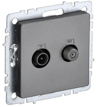 Розетка TV+SAT BRITE сталь РТВ/РСп12-БрС BR-AF20-O-K46
