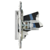 Розетка компьютерная двойная IEK SKANDY RJ45 кат.6 SK-K04N (никель) SK-K20-2-K50