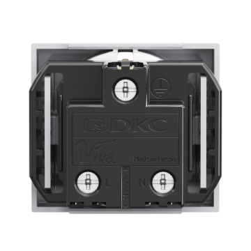 DKC Розетка силовая 2Р+Е со шторками Viva 2 мод. (серая) 45025