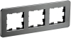 Рамка 3-м скругленная BRITE DECOR Титан металл РУ-3-1-Бр RE BR-M32-M-01-K48