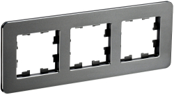Рамка 3-м скругленная BRITE DECOR Титан металл РУ-3-1-Бр RE BR-M32-M-01-K48