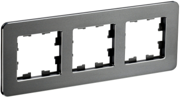 Рамка 3-м скругленная BRITE DECOR Титан металл РУ-3-1-Бр RE BR-M32-M-01-K48