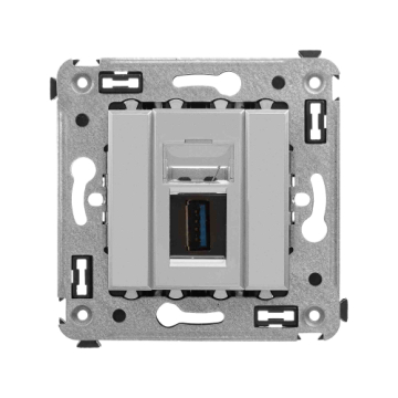 Розетка Avanti USB 3.0 одинарная в стену тип А (Закаленная сталь) 4404303