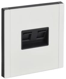 Розетка компьютерная двойная RJ45 FORTE&PIANO кат.5E FP233M (металл белый) FP-K20-1-M-K01