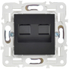 Розетка компьютерная двойная IEK SKANDY RJ45 кат.5E SK-K03Bl (черный) SK-K20-1-K02