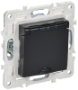 Розетка с крышкой 16А IP44 IEK SKANDY SK-R11Bl (черный) SK-R16-16-44-K02