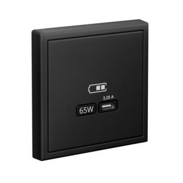 Розетка USB ArtGallery тип С высокоскор. заряд 65W QC PD (карбон) GAL001027