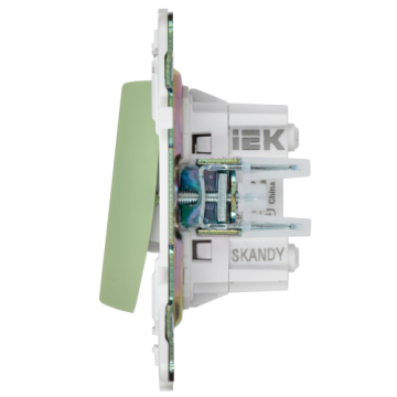 Выключатель перекрестный 2-клавишный IEK SKANDY 10А SK-V06G (мятный) SK-V23-0-10-K06