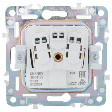 Розетка с крышкой 16А IP44 IEK SKANDY SK-R11Sh (шампань) SK-R16-16-44-K37