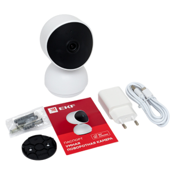 Умная поворотная камера EKF Connect Wi-Fi белая scwf-usb