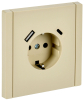 Зарядка USB (А+С) с розеткой IEK FORTE&PIANO 18Вт FP447 (ваниль) FP-R14-16-U22-018-K10