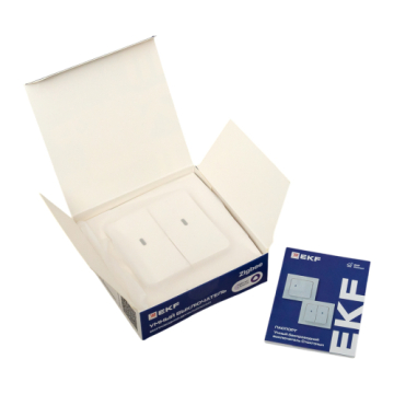 Умный беспроводной выключатель Стокгольм 2-кл. белый EKF Zigbee Сonnect RCV-ST2-WS-ZB