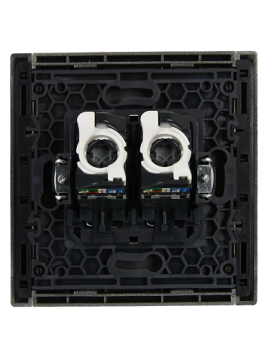 Розетка компьютерная двойная RJ45 FORTE&PIANO кат.5E FP533 (сталь) FP-K20-1-K46
