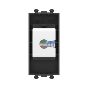 Компьютерная розетка Avanti RJ-45 модульная кат. 5е 1 модуль (черный матовый) 4412661