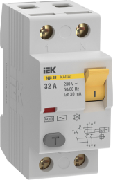 УЗО IEK KARAT ВД3-63 2P 32А 30мА 6кА тип AC MDV20-2-032-030