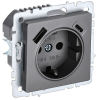 Зарядка USB (А+C) 18Вт с розеткой 16А BRITE сталь РЮш11-1-БрС BR-R14-16-U22-018-K46