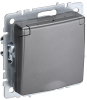 Розетка с крышкой BRITE IP 20 сталь (РСбш10-3-БрС) BR-R16-16-K46