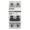 Автоматический выключатель EKF Basic ВА 47-29 2Р 16А 4,5кА (х-ка С) mcb4729-2-16C