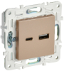 Розетка USB A+C 18Вт IEK SKANDY SK-R13Sa (песочный) SK-U22-018-K98