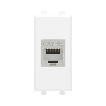 Компьютерная розетка DKC Avanti RJ-45 без шторки кат. 5е экранированная 1 модуль (Белое облако) 4400761