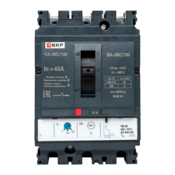 Автоматический выключатель EKF PROxima ВА-99C (Compact NS) 160/ 40А 3P 36кА mccb99C-160-40