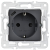 Розетка IEK SKANDY с/з со шторками 16А с USB C 18Вт SK-R17T (титан) SK-R14-16-U14-018-K48