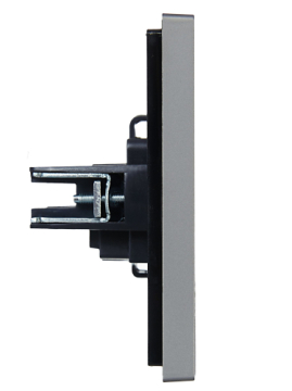 Розетка без заземления со шторками FORTE&PIANO 10А FP517 (сталь) FP-R13-10-K46
