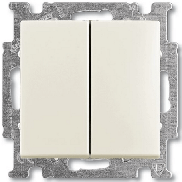 Выключатель двухклавишный ABB Basic 55 (шале-белый) 2CKA001012A2187