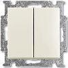 Проходной двухклавишный переключатель ABB Basic 55 (шале-белый) 2CKA001012A2191