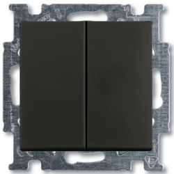Проходной двухклавишный переключатель ABB Basic 55 (шато-чёрный) 2CKA001012A2181